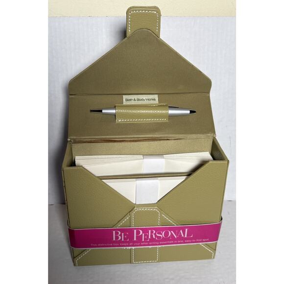 Bath Body Works Faux Leather Stationary w/Box Pen Christmas Gift - Picture 5 of 10